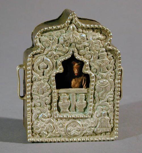 Portable Shrine (GAU) containing a figure of Tsong-Ka-Pa