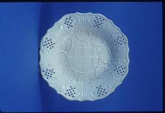 Staffordshire Plate with Pierced Decoration and Scalloped Rim