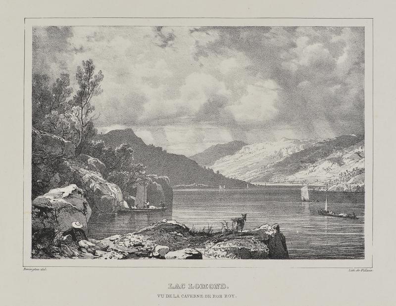Lac Lomond Vue de la Caverne de Rob Roy (after a painting by Richard Parkes Bonington)