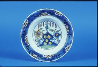 Plate with Floral and Fence Motif