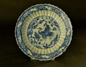 Plate with underglaze blue design