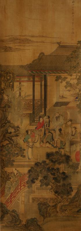 Taoist Figures in a Courtyard
