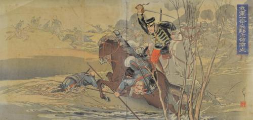 Russo Japanese War, Japanese Officer Slaying Russian Officer
