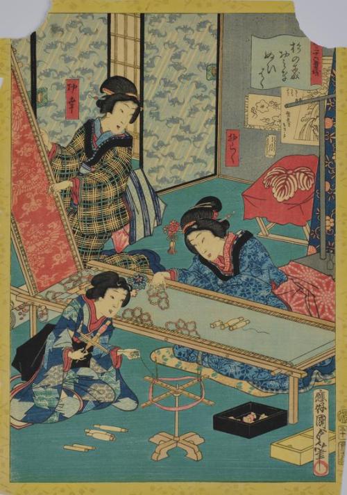 Three Women Weaving