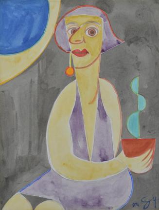 Untitled (Portrait of a woman in a purple dress)
