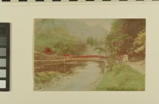 Untitled (red bridge with general traffic bridge in front)