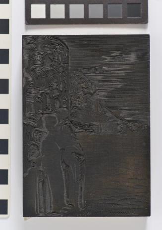 Woodblock for "The South Wall of the Fort Garry Today"