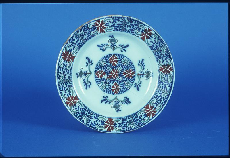 Plate with Polychrome Floral Motif