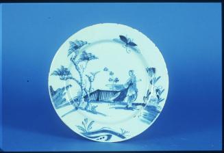 Plate with Woman in Oriental Garden