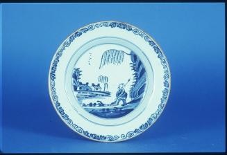 Plate with Oriental Figure in Landscape