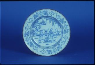 Plate with Oriental Figures in an Architectural Landscape