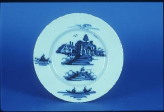 Plate with Oriental Figures in River Landscape