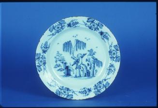 Plate with Chinese Figure in Oriental Landscape