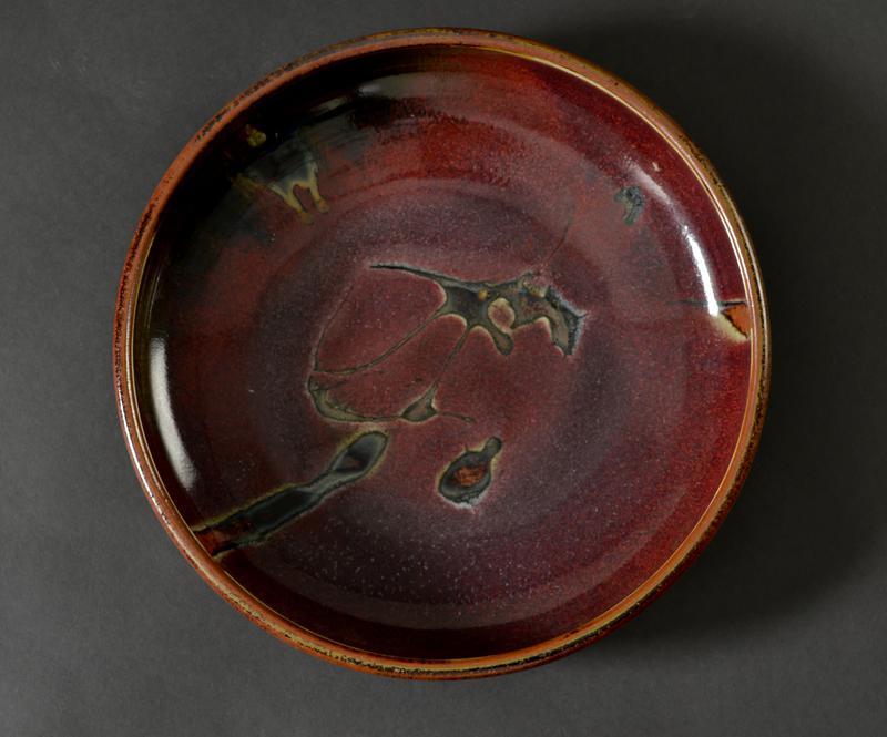Large deep copper red plate