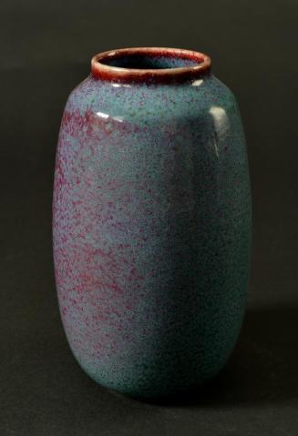 Tall red/turquoise porcelain vase