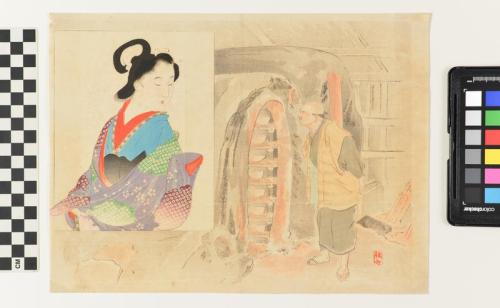 untitled (portrait of a woman and standing man)