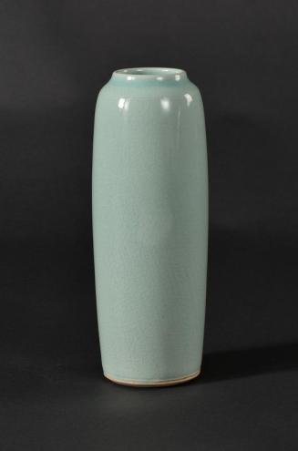 Tall crackle celadon porcelain vase