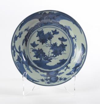 Arita Plate with Landscape Scene with Waterfall