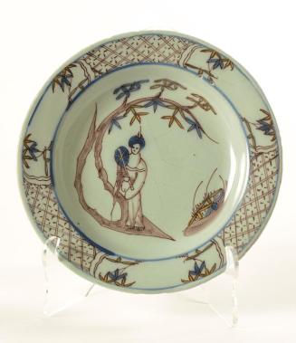 Plate with Female Figure in Oriental Garden