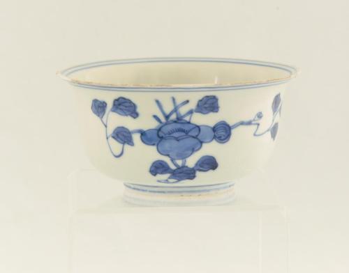 Blue and White Bowl with Blue Flower Sprays