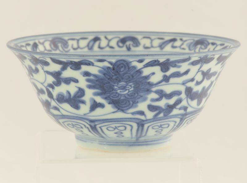 Blue and White Bowl with Flower Spray