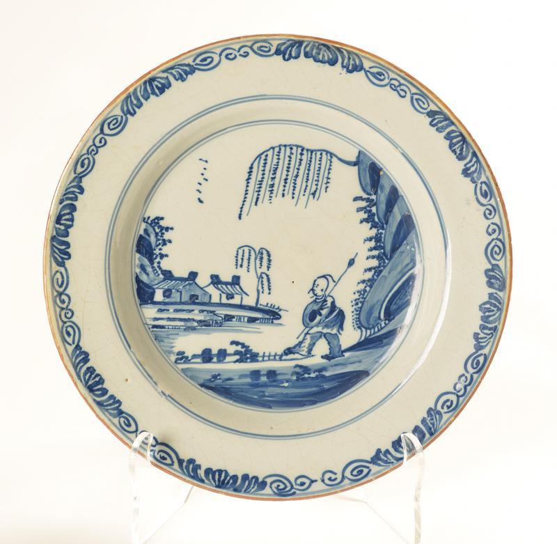 Plate with Oriental Figure in Landscape