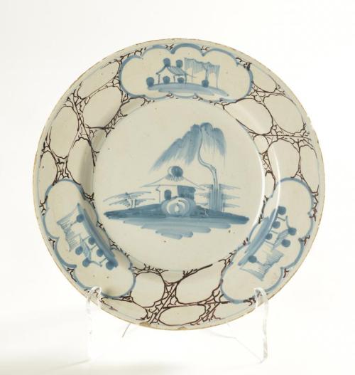 Plate with Oriental Architectural Landscape Motif