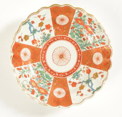 Worcester Plate in the style of Kakiemon and Prunus Pattern