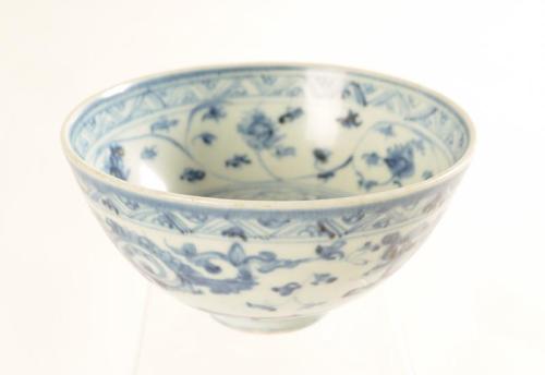 Ming Dynasty Bowl with Fish and Lotus Scrolls