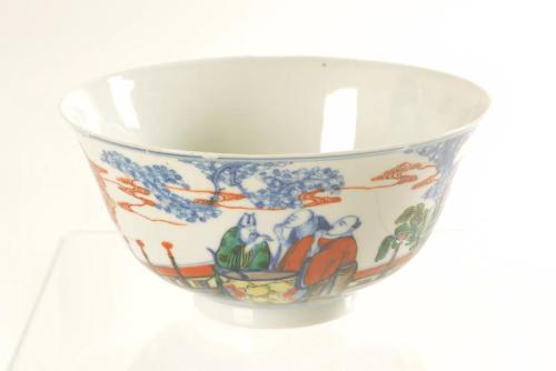 Bowl Decorated with Sages in a Landscape