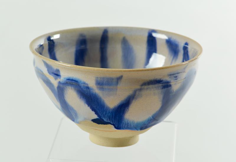 Kita's Temmoku Tea Bowl of Jewel-like blue stream glaze with oil spots