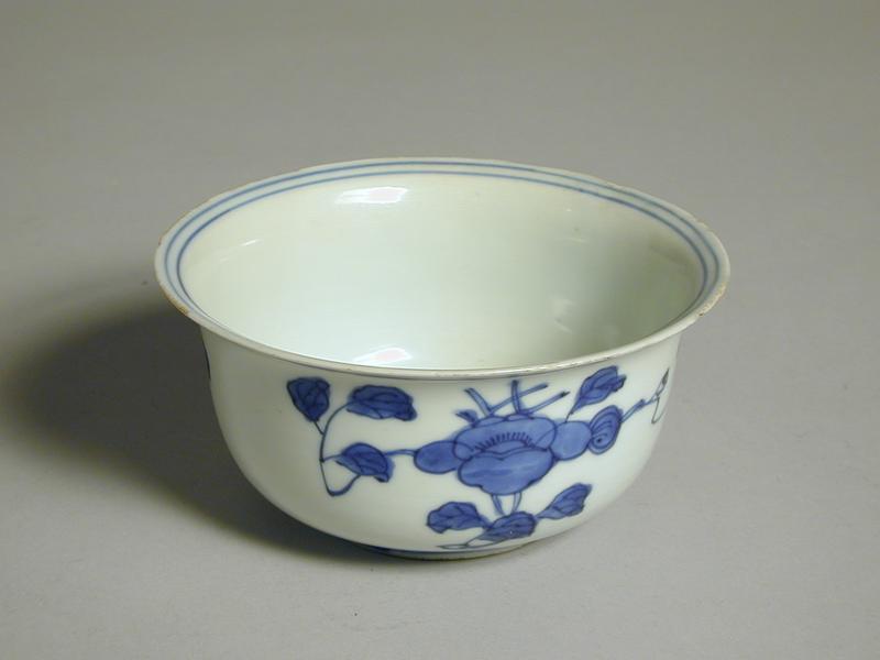 Blue and White Bowl with Blue Flower Sprays