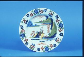 Plate with Chinoiserie Motif of a Boy in a Garden