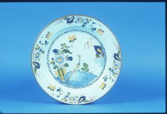 Dish with Bird and Lakeshore Motif