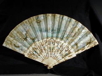 Fan with Painted Scenes of Figures in Forest