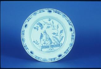 Dish with Oriental  Figure and Bird