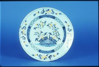 Plate with Floral and Fence Motif
