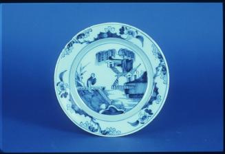 Plate with Oriental Figure in Architectural Landscape