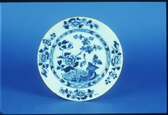 Plate with Crane and Peony Motif