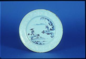 Plate with Chinese Figures in Landscape