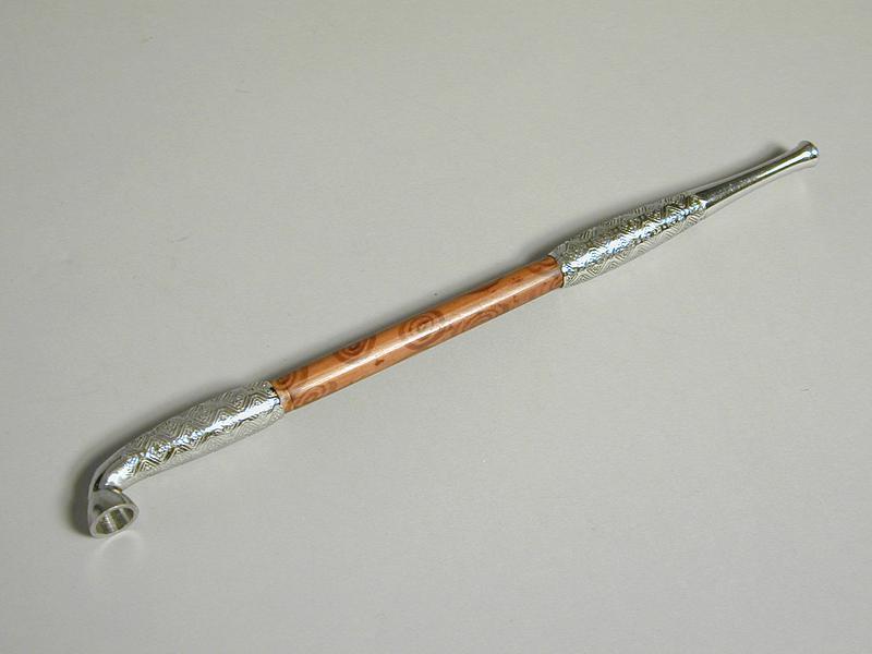 Silver Alloy and Wood Pipe