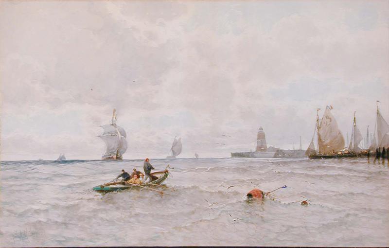 Untitled-Sailboats and Men in Rowboat