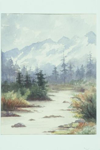 Stream Forest and Mountains