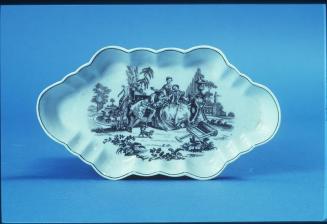 Worcester Spoon Tray with Scene by Robert Hancock