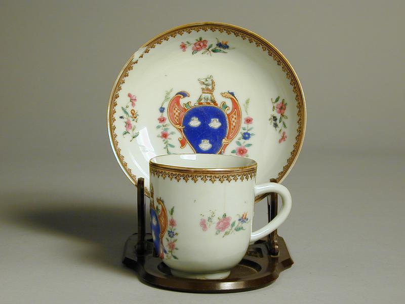 Armorial Coffee Cup & Saucer Export Ware