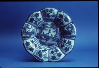 Lobed Dish with Chinoiserie Motifs