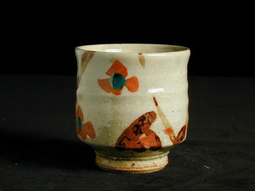 Mashiko Ware Bowl with Red Prunus Blossoms