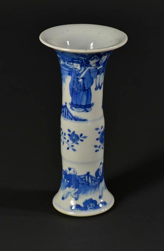 Blue and White Vase with Figure Design