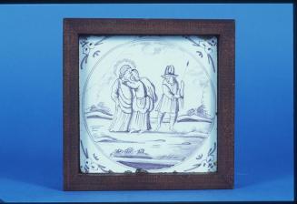 Tile with Scene of Betrayal of Christ by Judas