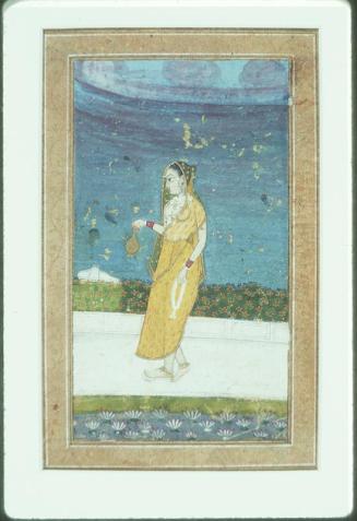 Girl with a Golden Vessel (Verso: quatrain of well executed calligraphy)